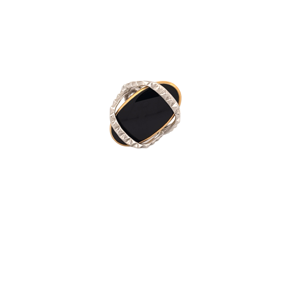 Karma Ring w/ Black Onyx Cabochon