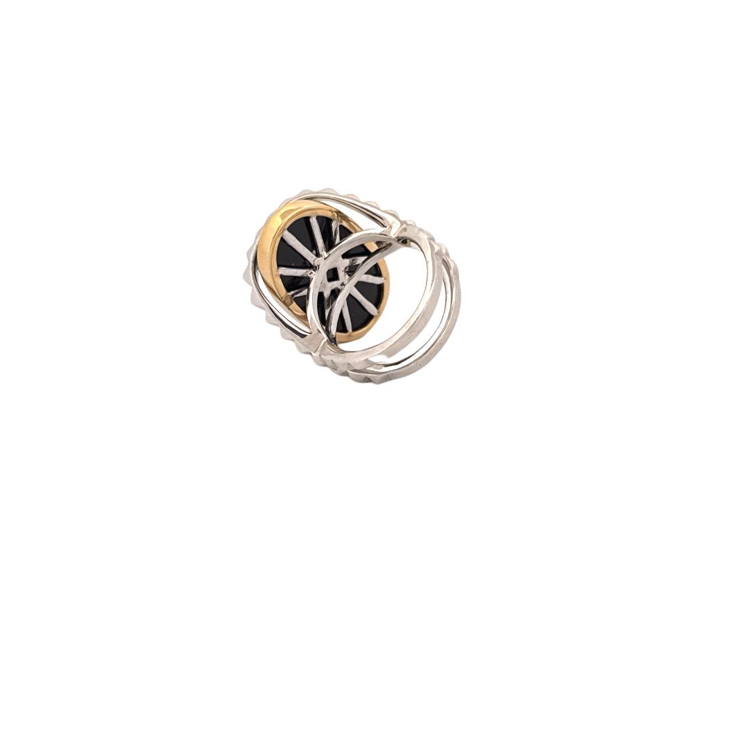 Karma Ring w/ Black Onyx Cabochon
