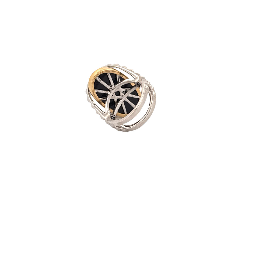 Karma Ring w/ Black Onyx Cabochon