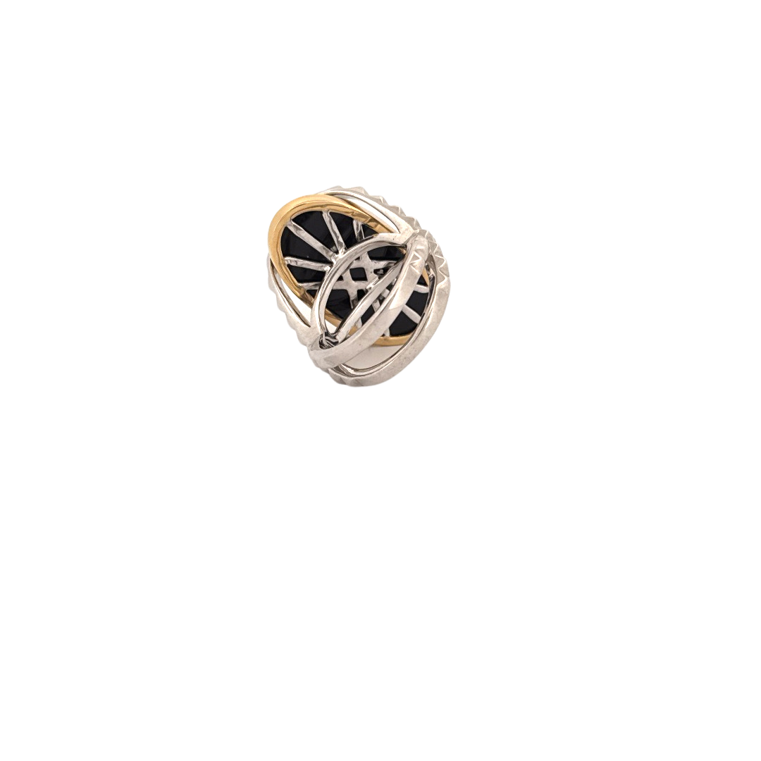 Karma Ring w/ Black Onyx Cabochon
