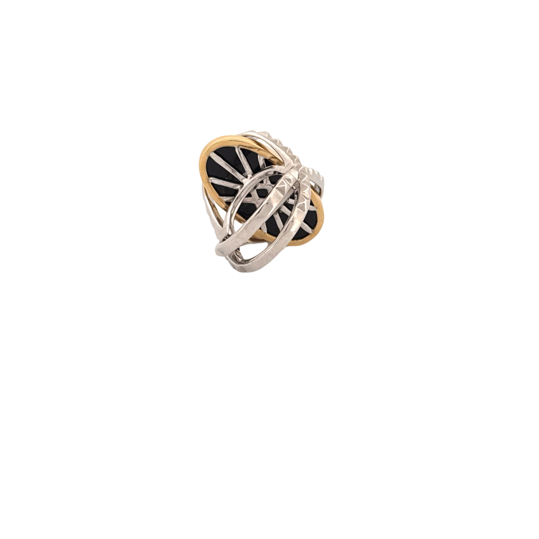 Karma Ring w/ Black Onyx Cabochon