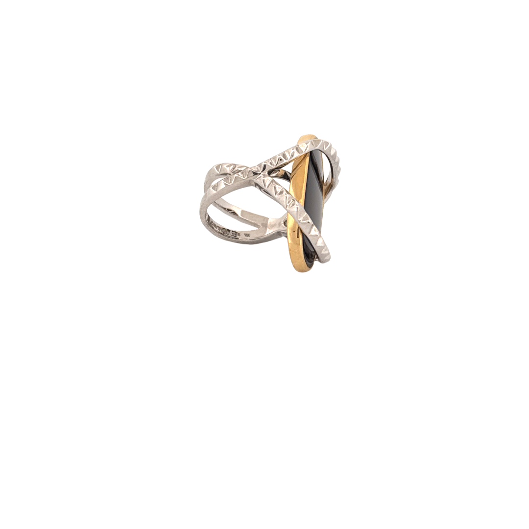 Karma Ring w/ Black Onyx Cabochon