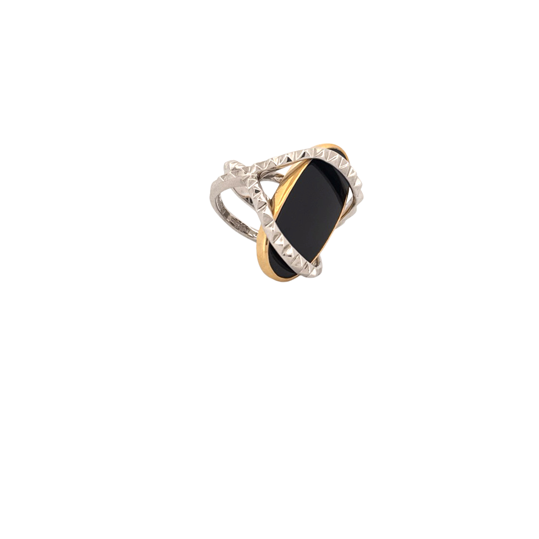 Karma Ring w/ Black Onyx Cabochon