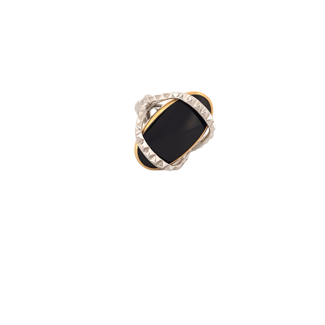Karma Ring w/ Black Onyx Cabochon