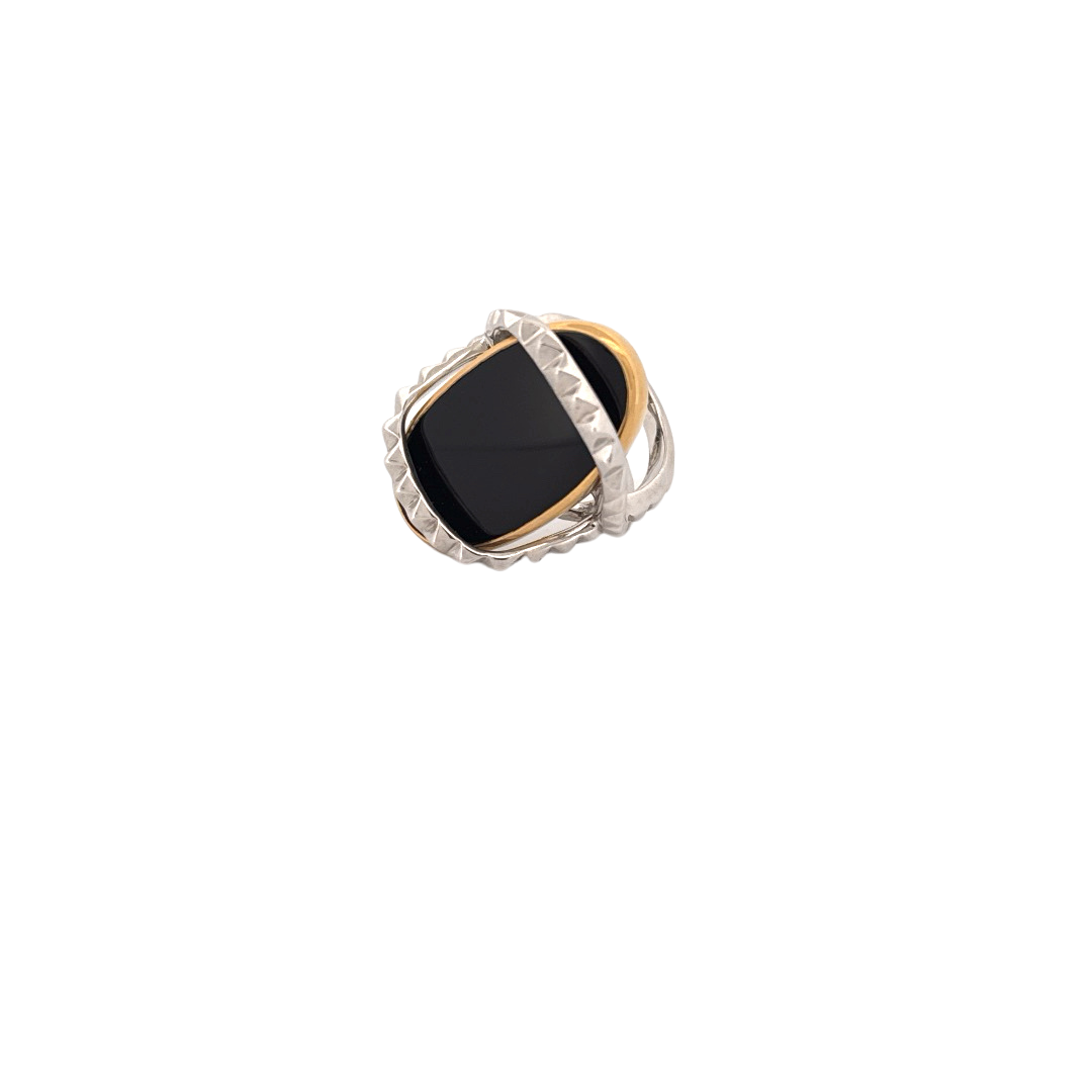 Karma Ring w/ Black Onyx Cabochon