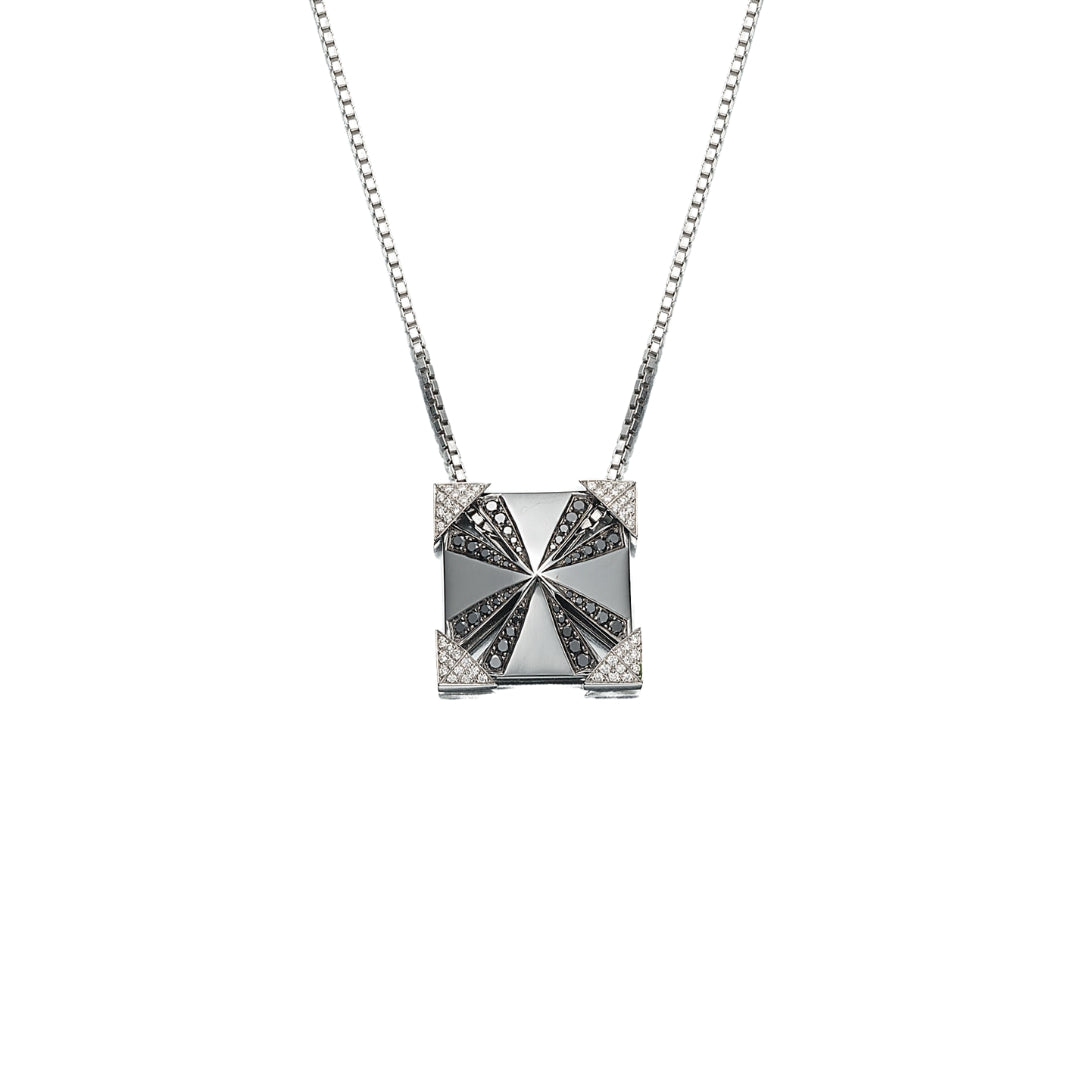 Avant Enhancer in Sterling Silver w/ Black and White Pavé Diamonds