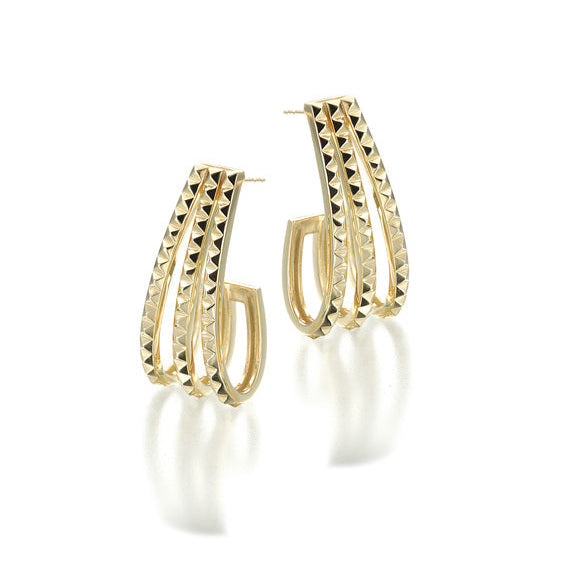 18k triple-j earrings