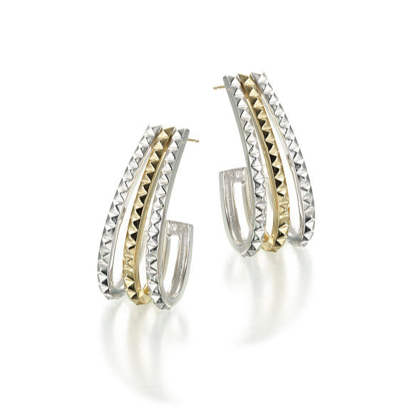 sterling silver and 18k triple-j earrings