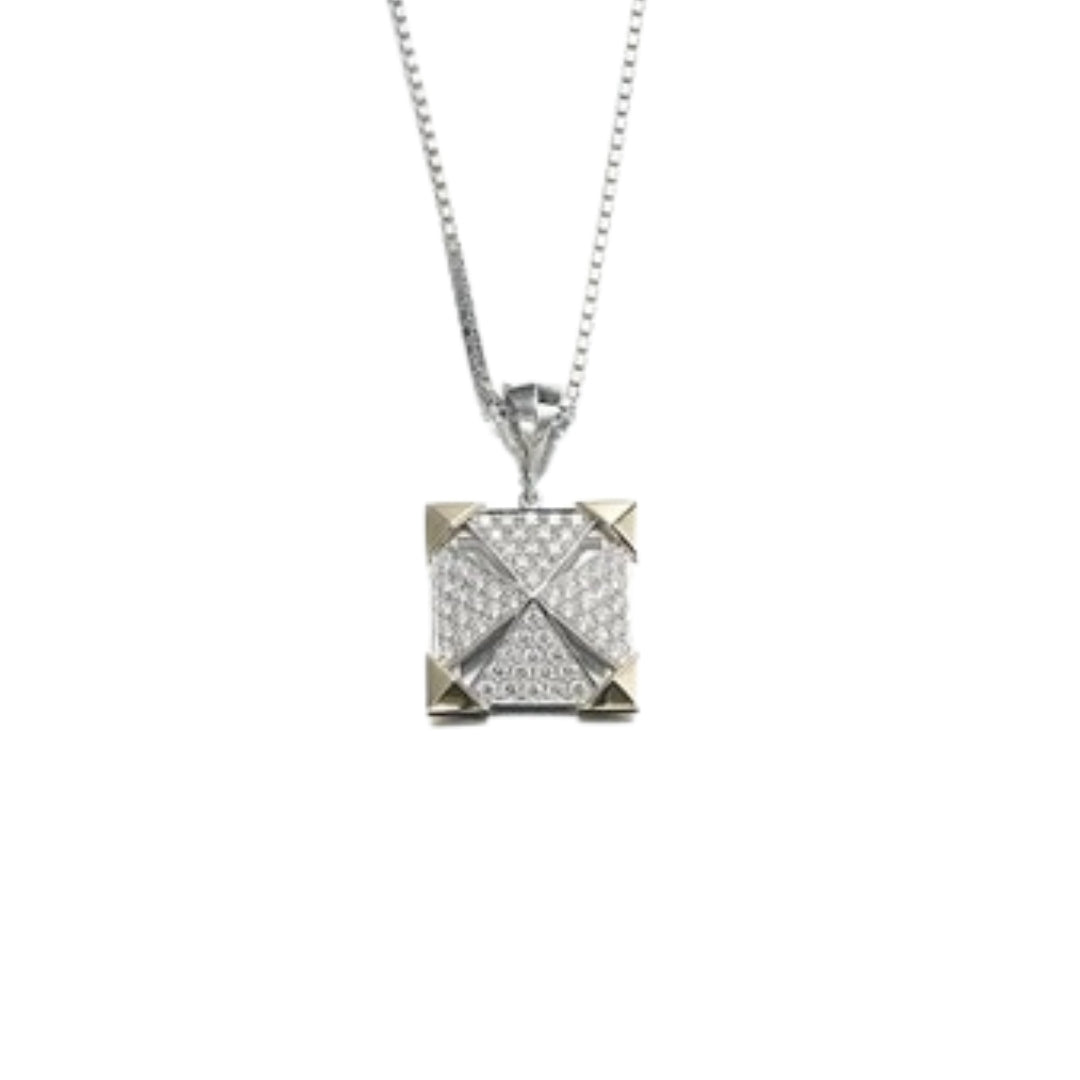 Avant Enhancer in Sterling Silver and 18K w/ Pavé Diamonds