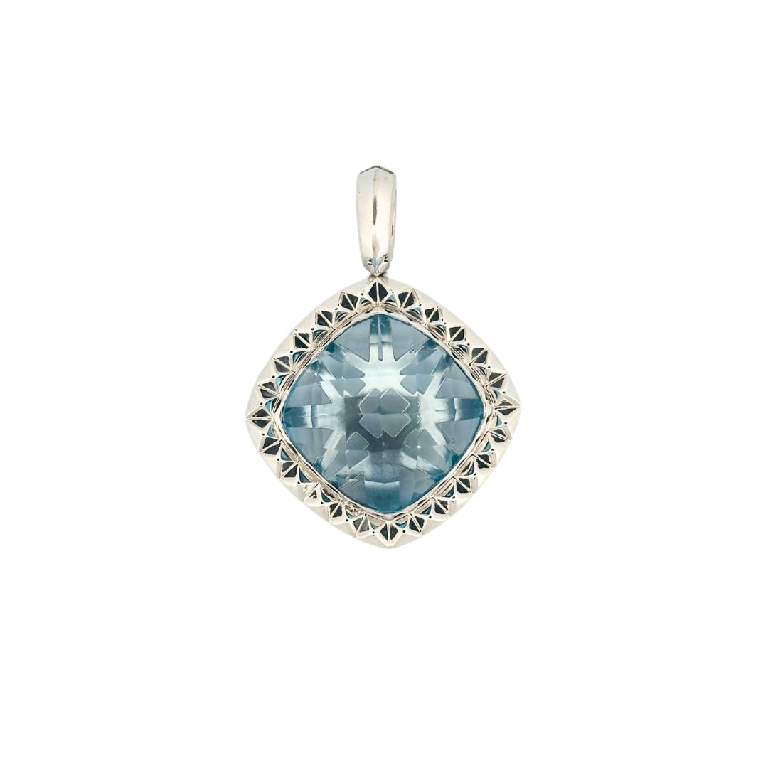 Dulce Grande Square Enhancer in Sterling Silver w/ Blue Topaz