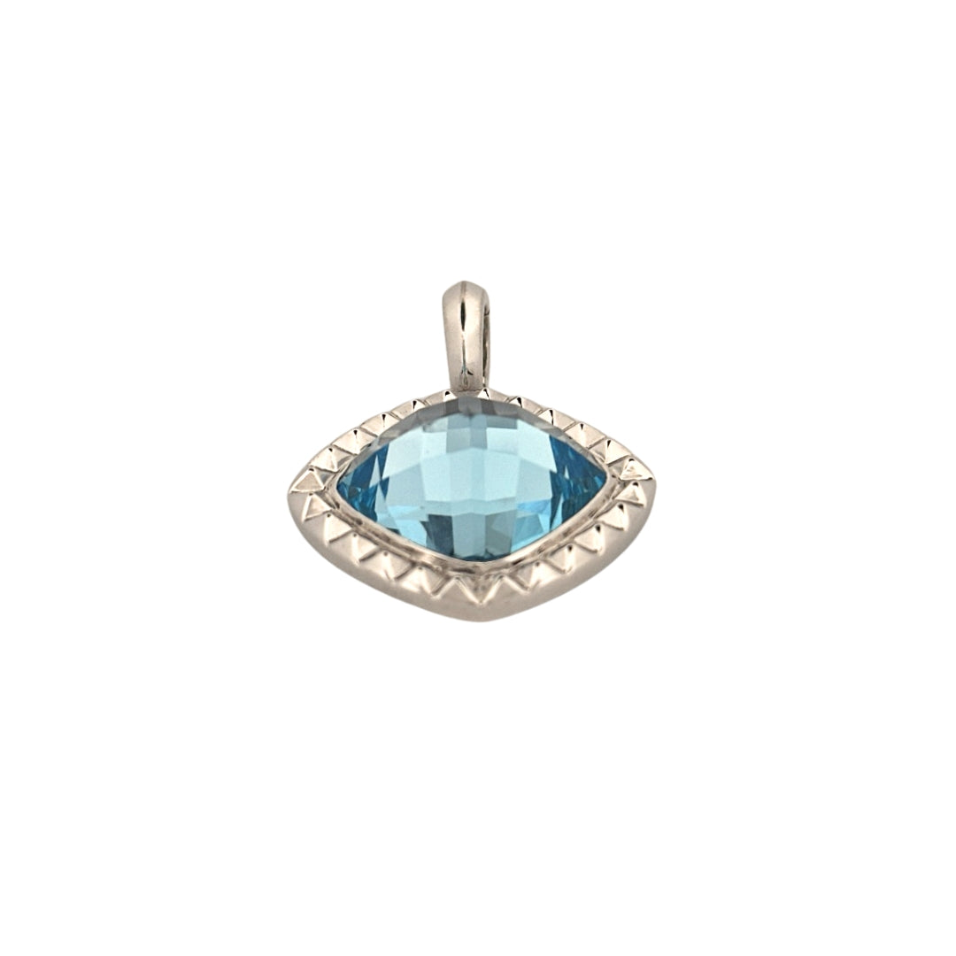 Dulce Grande Square Enhancer in Sterling Silver w/ Blue Topaz