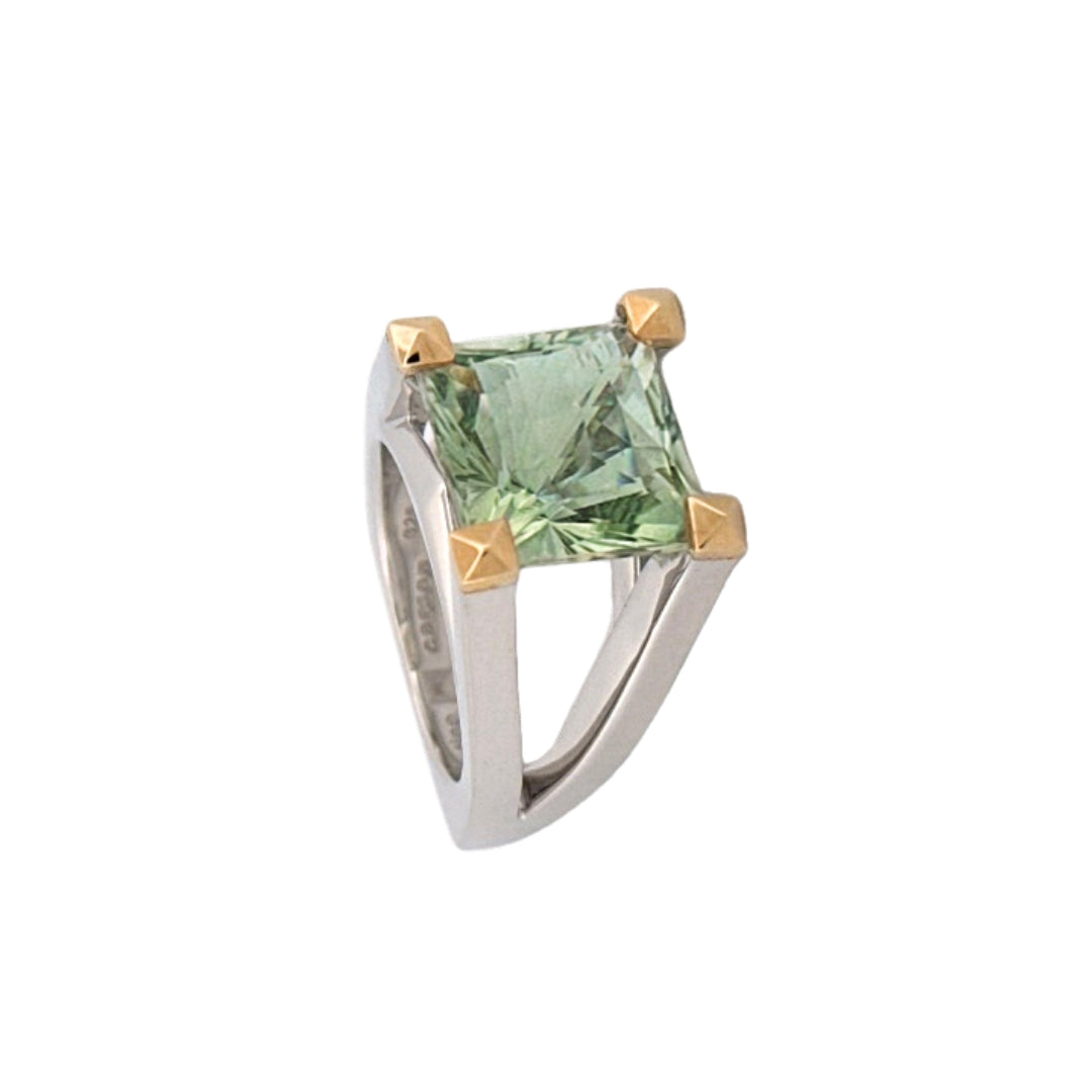 Renata Petite Ring w/ Faceted Green Amethyst
