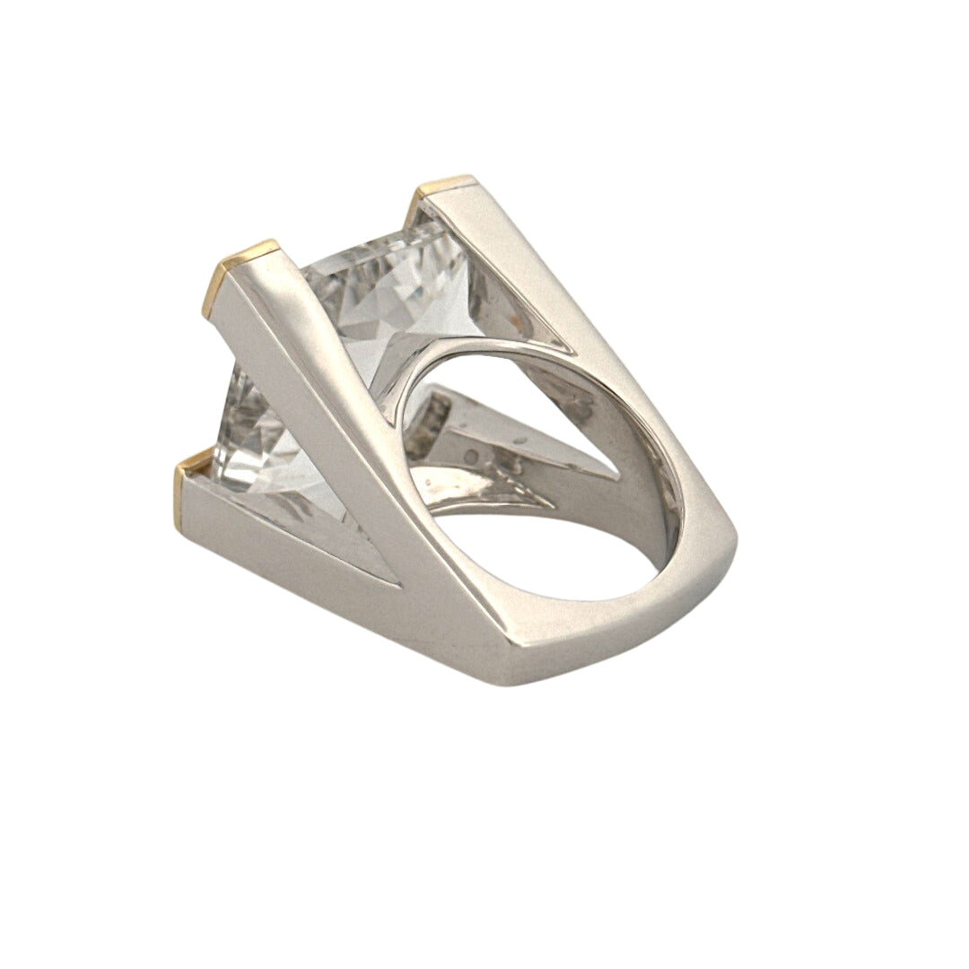 Renata Grande Ring w/ Faceted Clear Quartz