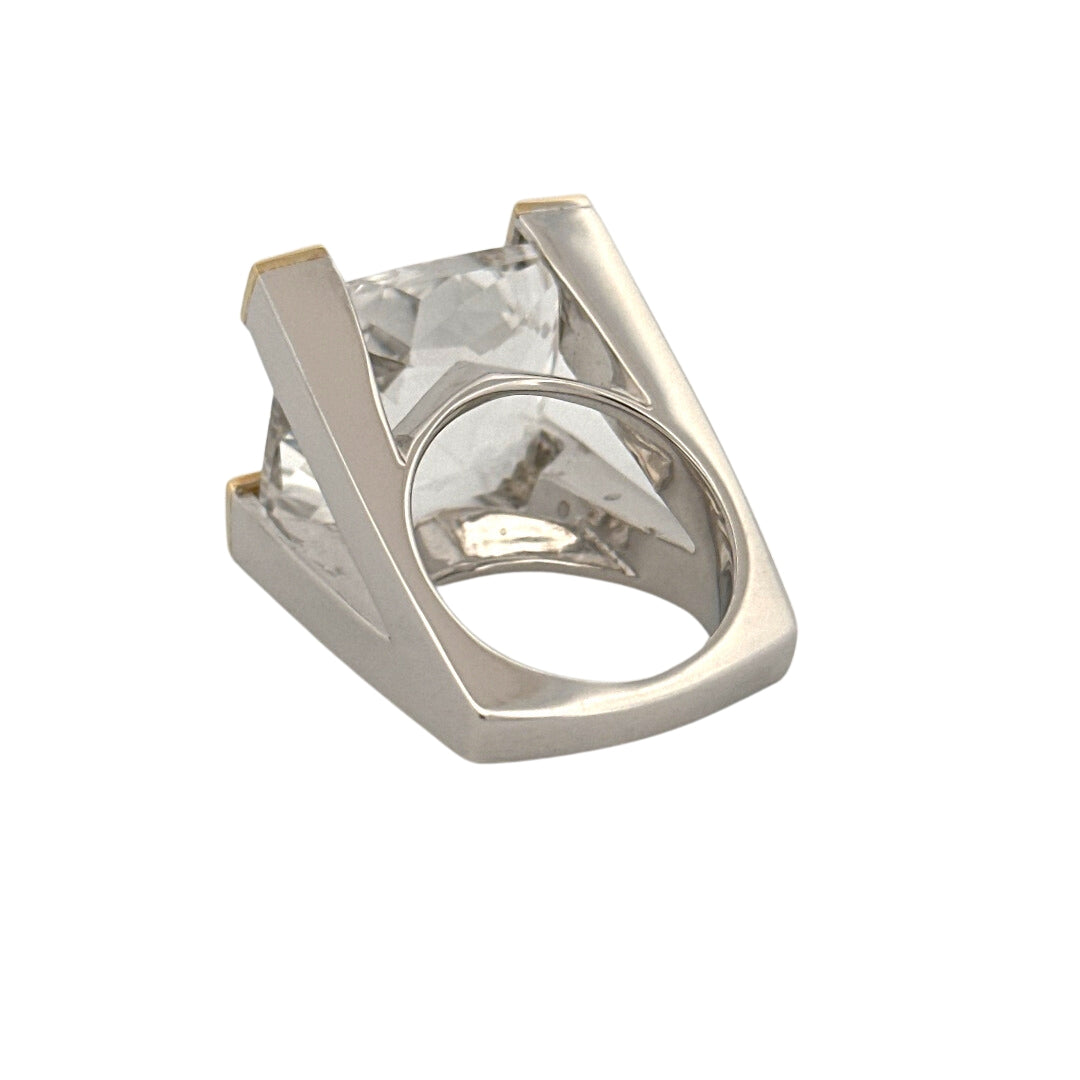 Renata Grande Ring w/ Faceted Clear Quartz