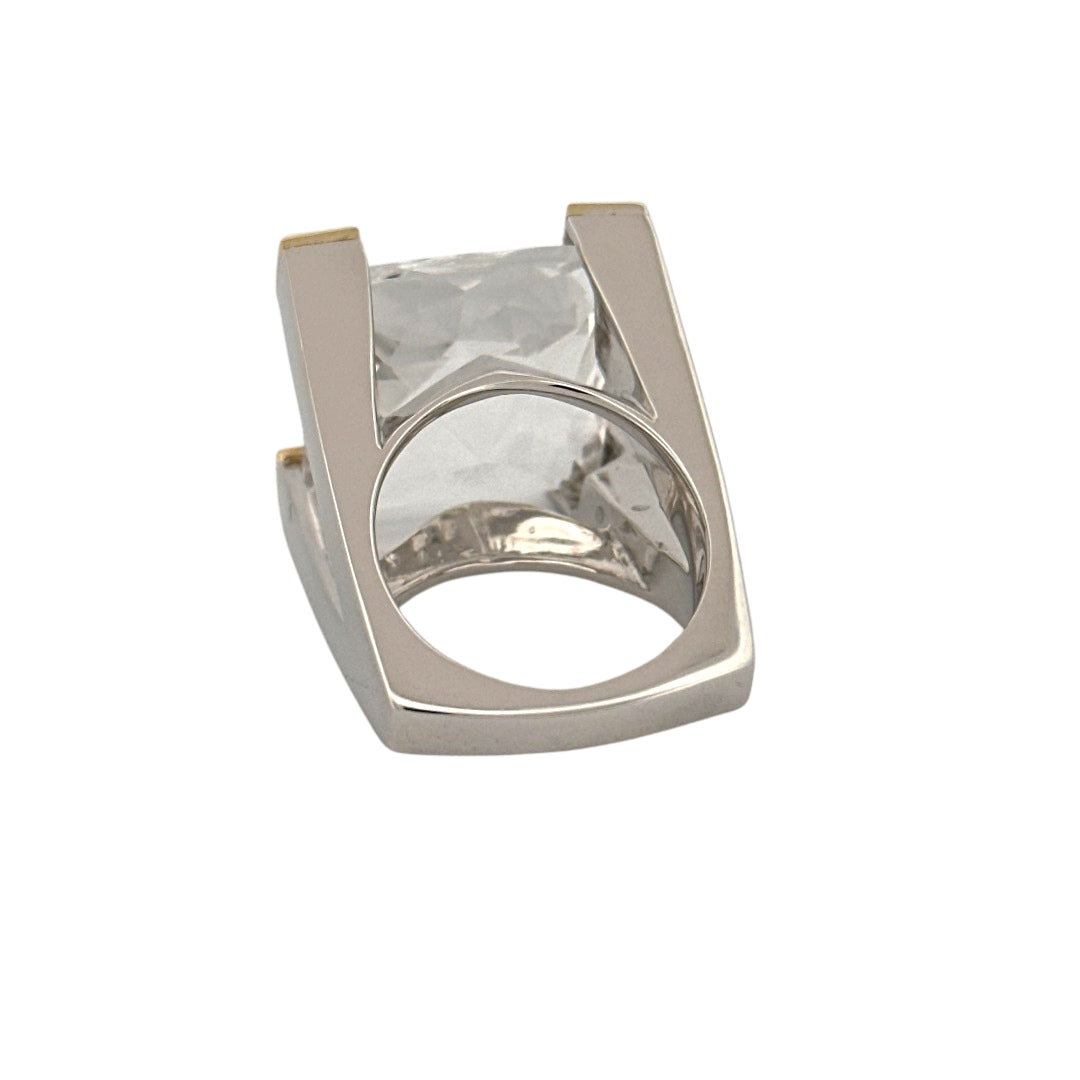 Renata Grande Ring w/ Faceted Clear Quartz