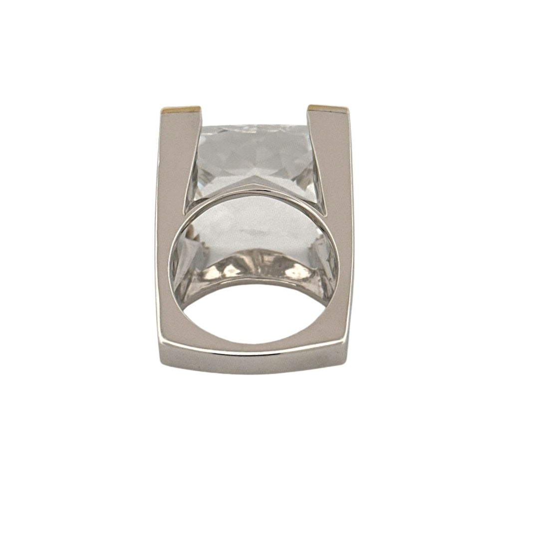 Renata Grande Ring w/ Faceted Clear Quartz