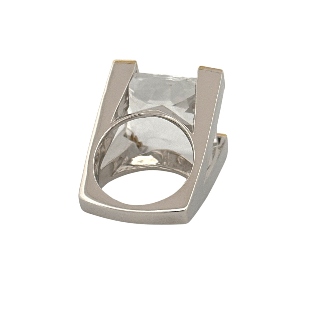 Renata Grande Ring w/ Faceted Clear Quartz