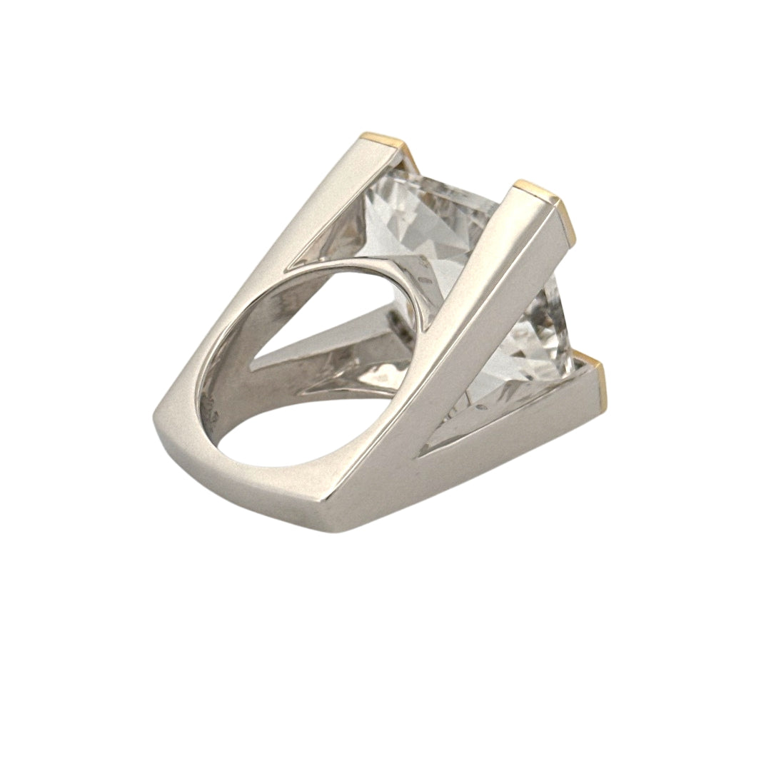 Renata Grande Ring w/ Faceted Clear Quartz