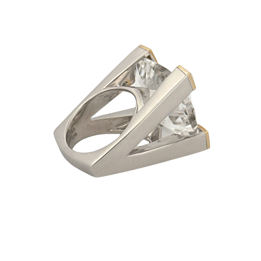 Renata Grande Ring w/ Faceted Clear Quartz