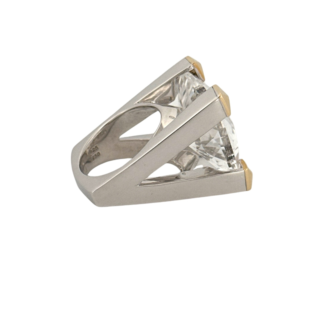 Renata Grande Ring w/ Faceted Clear Quartz
