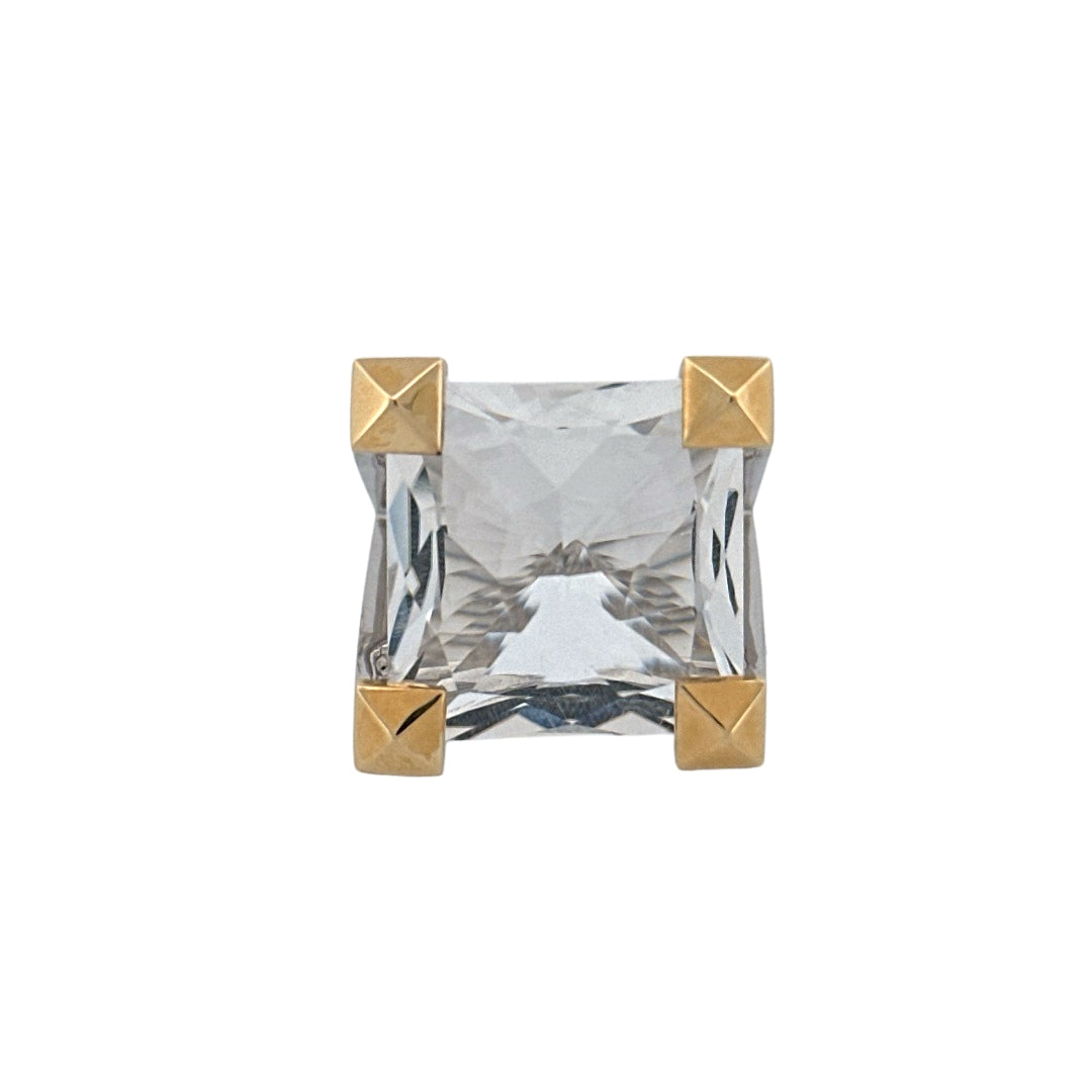 Renata Grande Ring w/ Faceted Clear Quartz