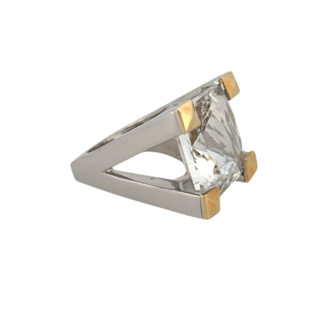 Renata Grande Ring w/ Faceted Clear Quartz