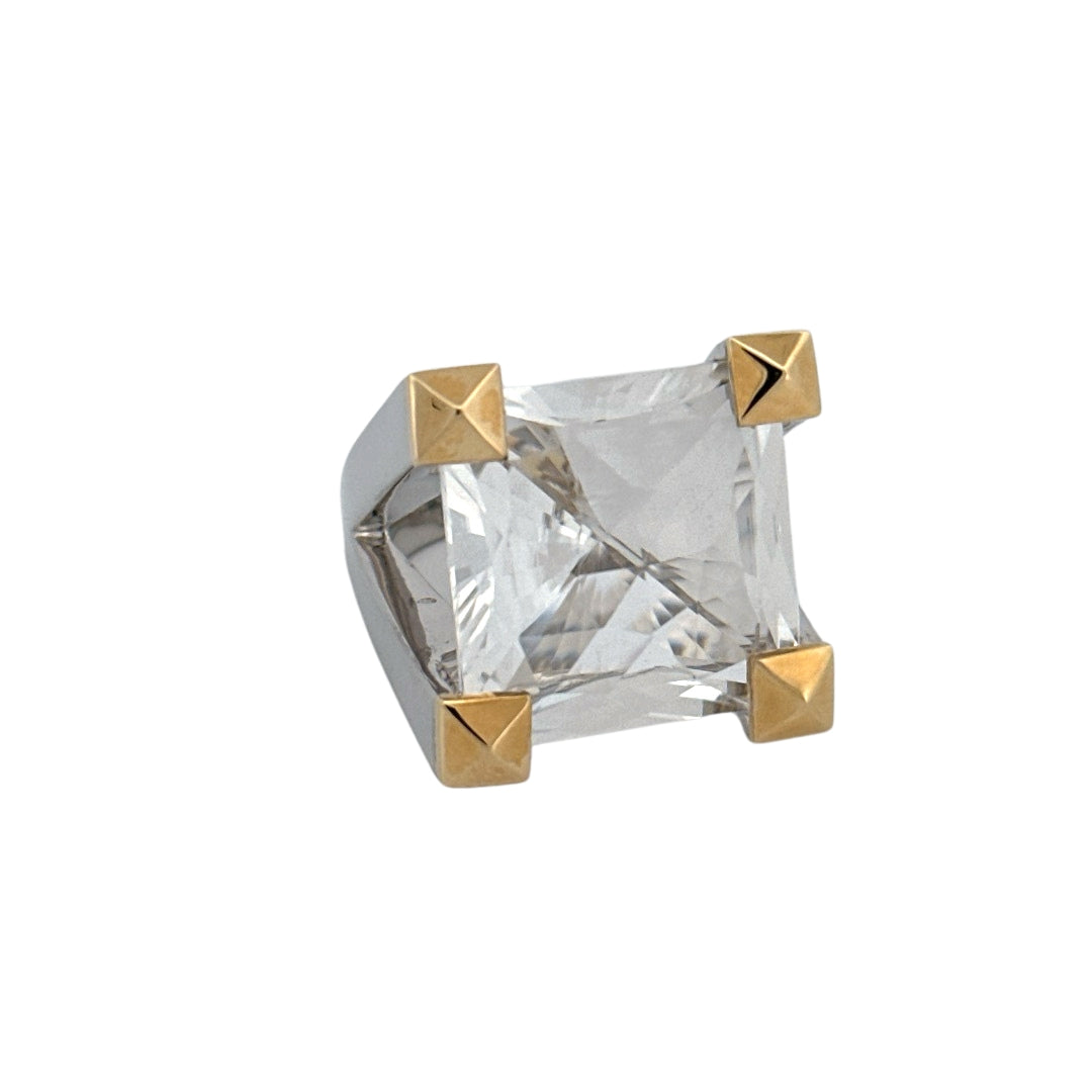 Renata Grande Ring w/ Faceted Clear Quartz