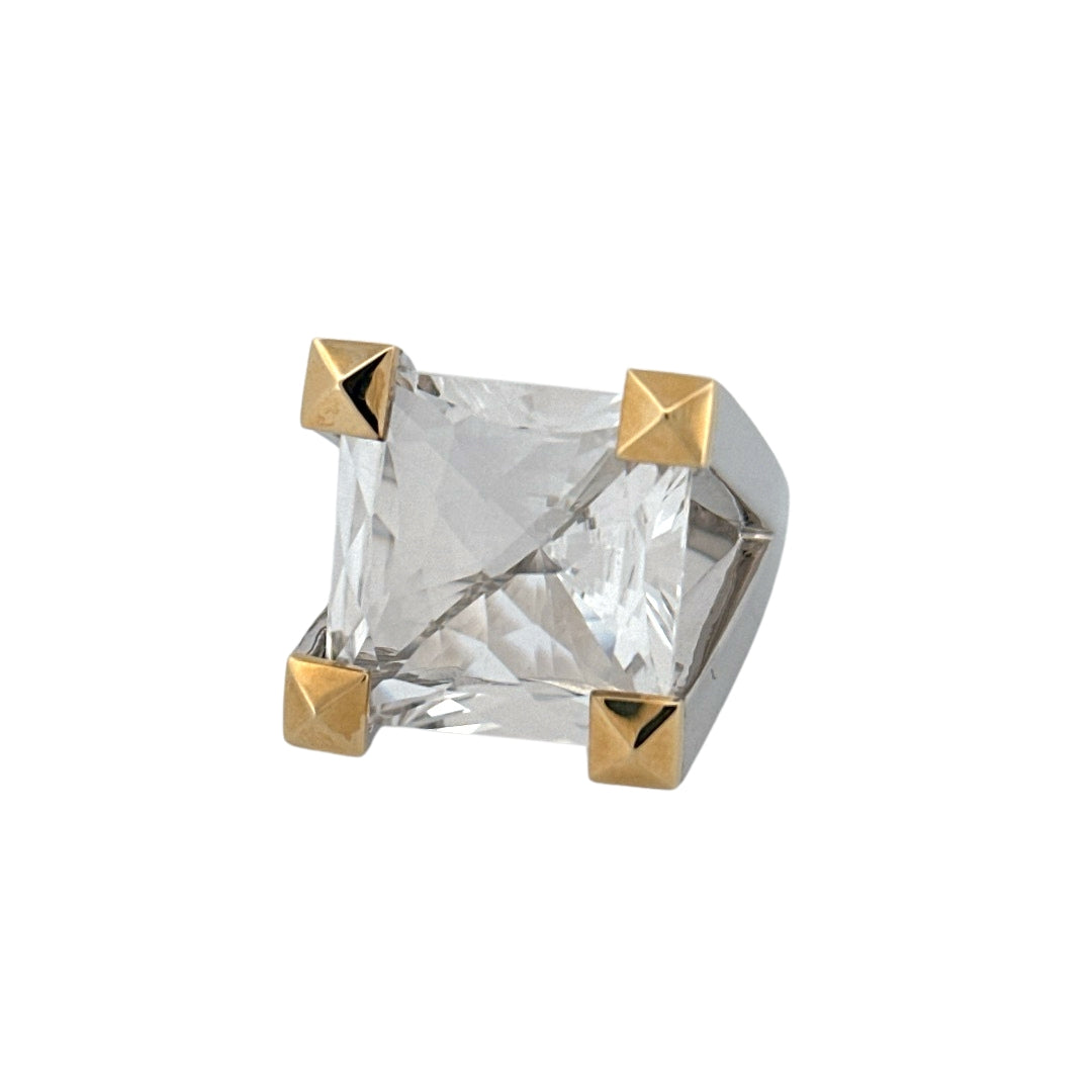 Renata Grande Ring w/ Faceted Clear Quartz