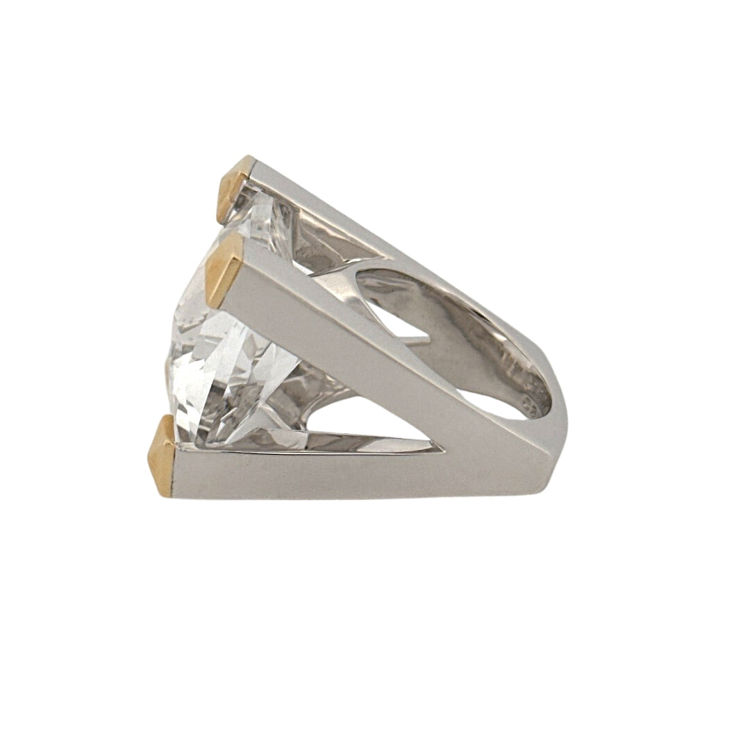 Renata Grande Ring w/ Faceted Clear Quartz
