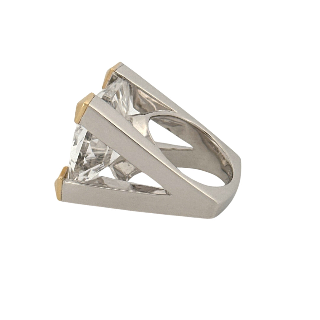 Renata Grande Ring w/ Faceted Clear Quartz