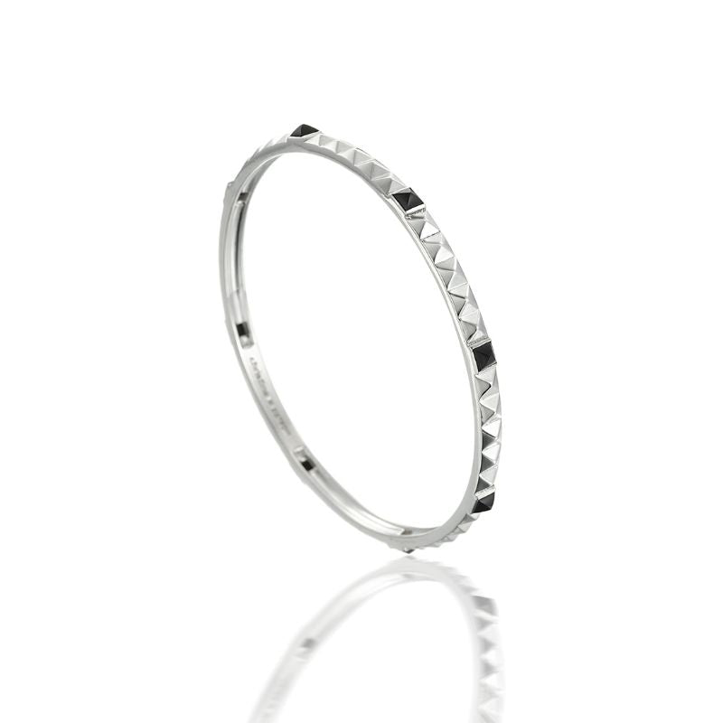 Round Stackable Bangle w/ Black Onyx