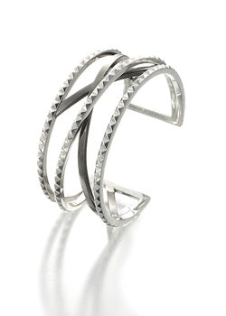 sterling silver and rhodium kick cuff bracelet