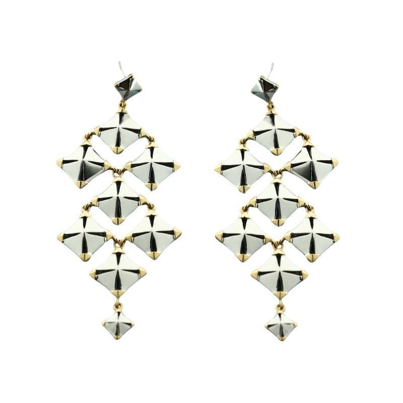 Slim Chandelier Earrings in Sterling Silver w/ 18k