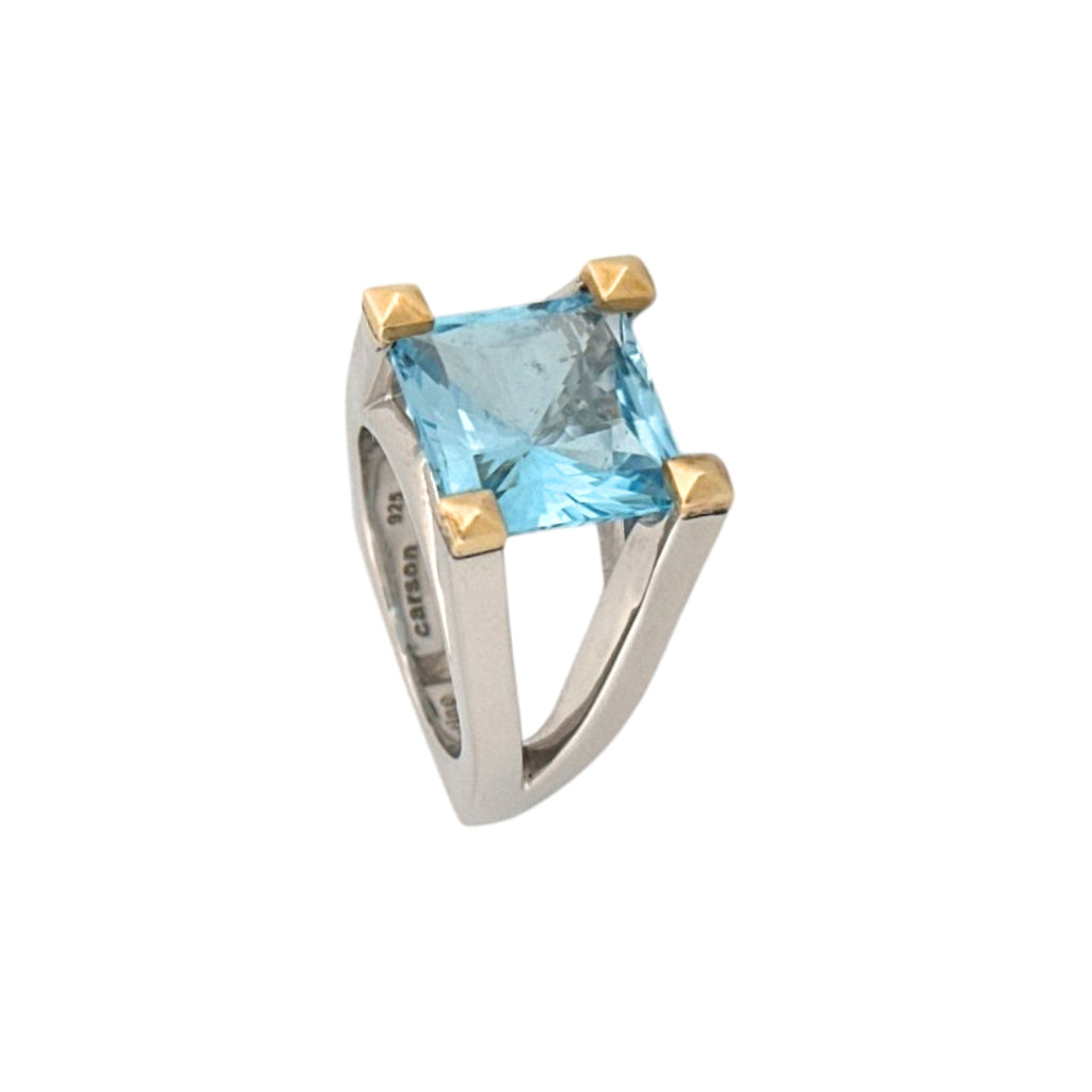 Renata Petite Ring w/ Faceted Blue Topaz