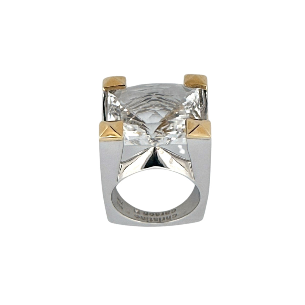 Renata Grande Ring w/ Faceted Clear Quartz